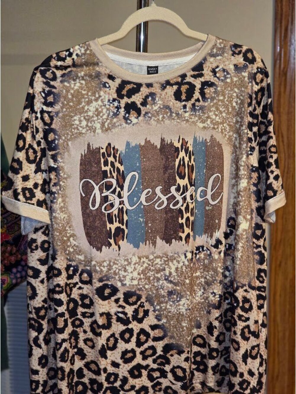 Emery Rose 4XL Blessed Leopard Print T-Shirt